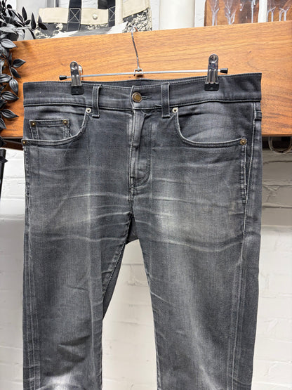 2021 Saint Laurent ‘D03’ Washed Black Skinny Jeans