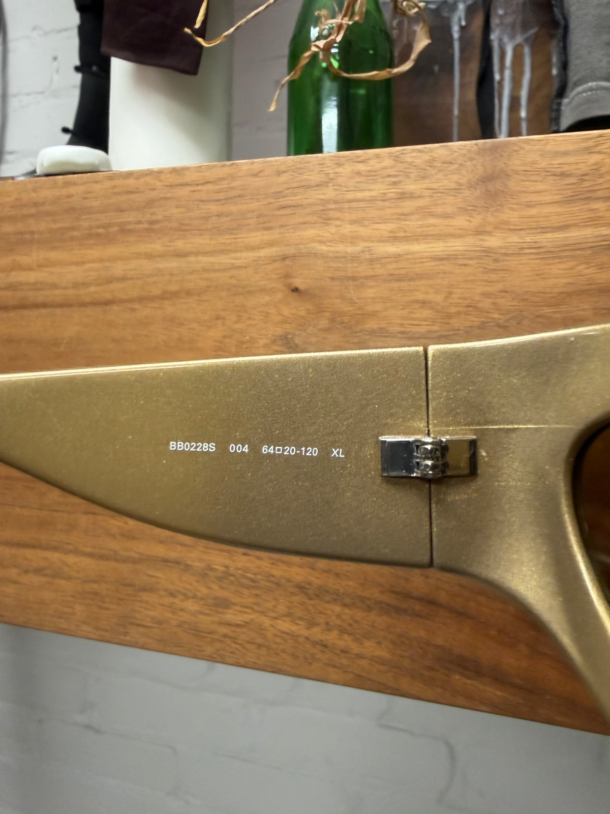 Balenciaga Gold Tone ‘BB0228S 004’ Wraparound Sunglasses