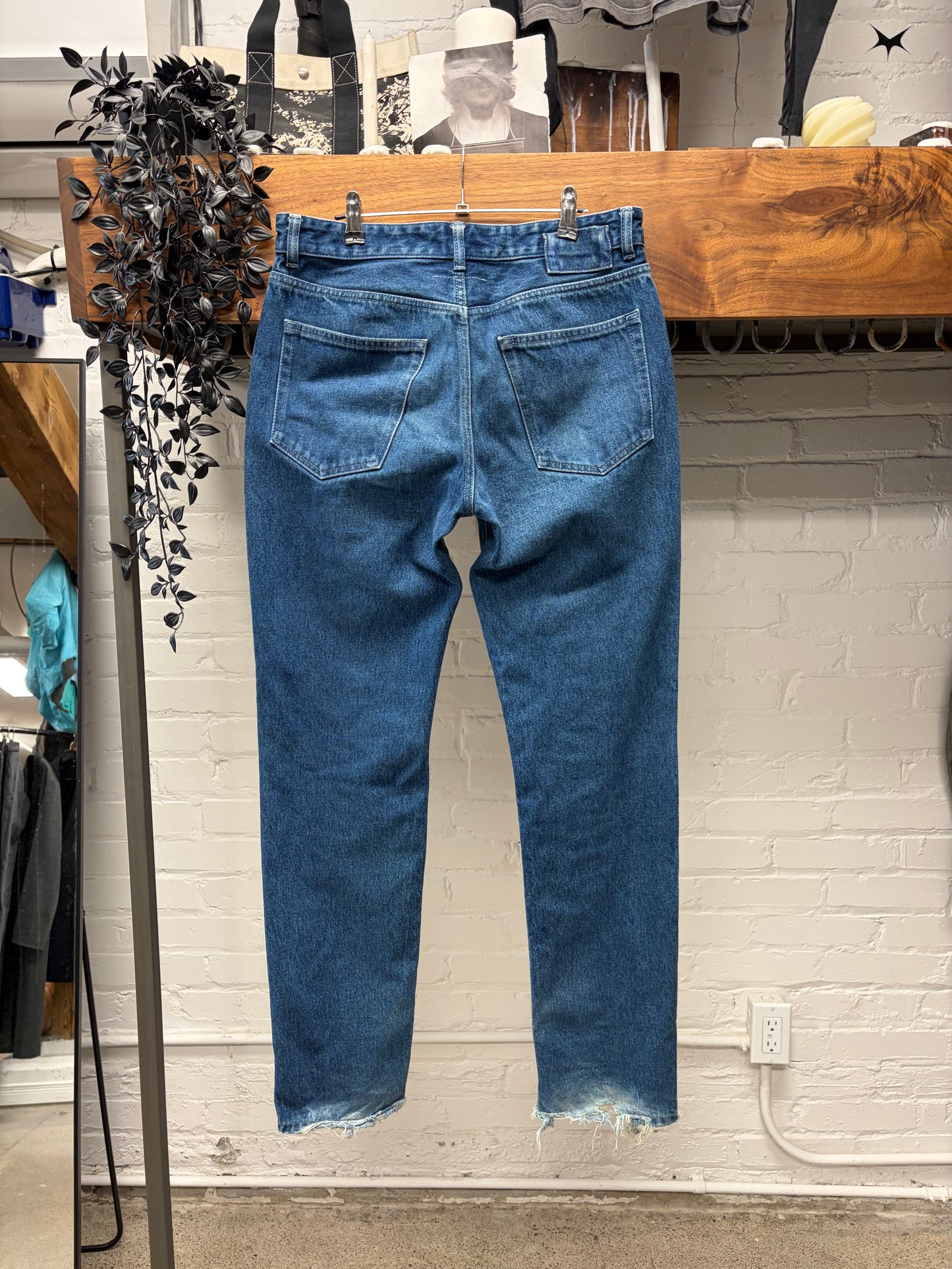 2021 Maison Margiela ‘Full Length Zip’ Blue Pleated Denim