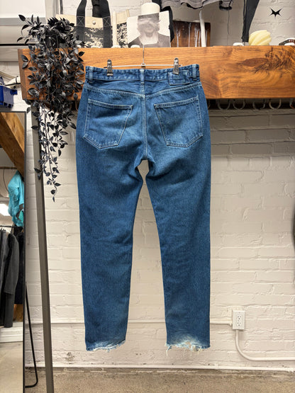 2021 Maison Margiela ‘Full Length Zip’ Blue Pleated Denim