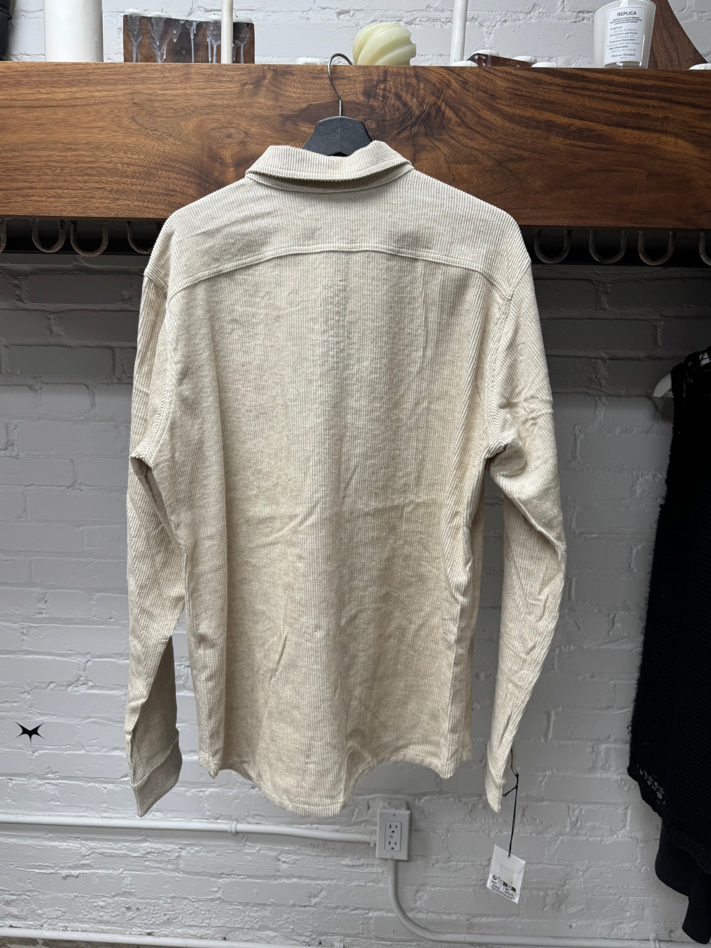 Rick Owens Mainline ‘Natural’ Tan Corduroy Work Shirt