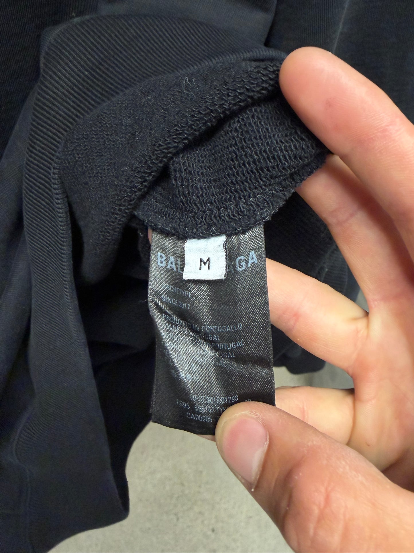 2018 Balenciaga ‘Minimal Logo’ Black Crewneck Sweatshirt