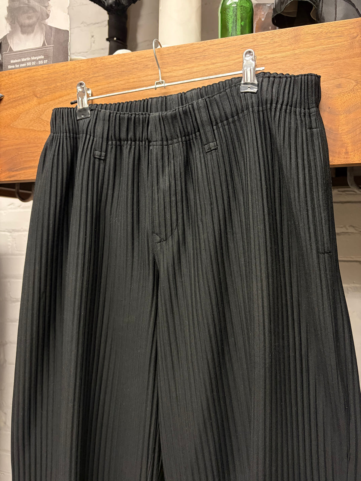 Issey Miyake ‘Homme Plisse’ Pleated Black Wide Leg Trousers