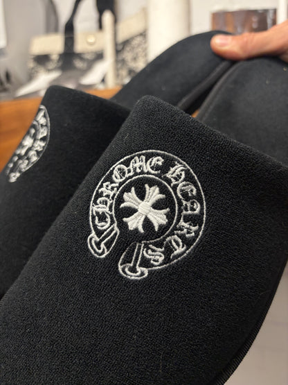 Chrome Hearts Black Horseshoe Logo ‘Hotel Slippers’