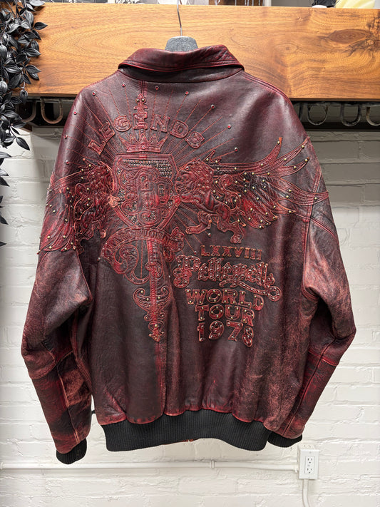 Vintage Pelle Pelle ‘World Tour’ Dark Red Leather Jacket