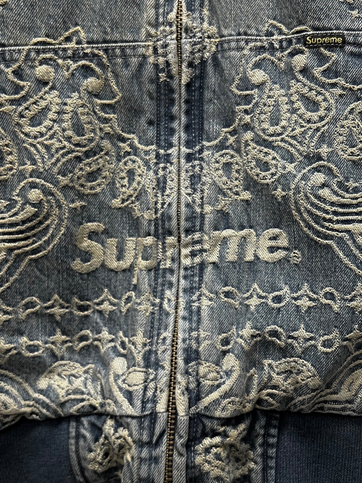 SS2025 Supreme Bandanna Jacquard Denim Hooded Work Jacket