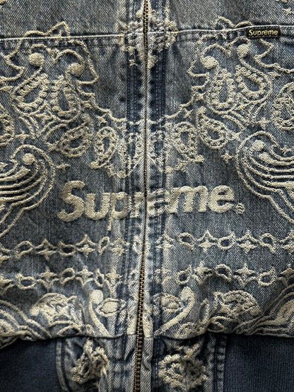 SS2025 Supreme Bandanna Jacquard Denim Hooded Work Jacket