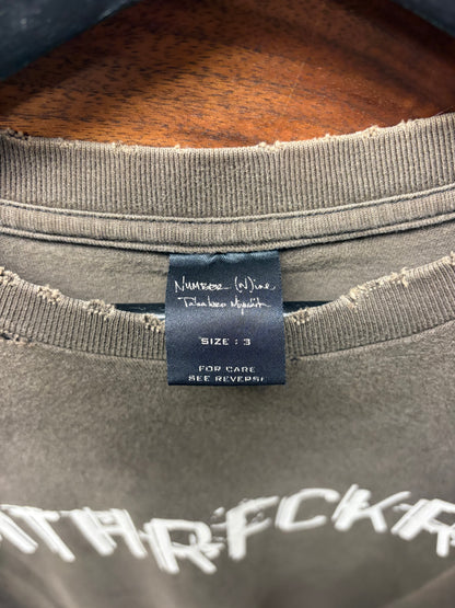 SS2004 Number (N)ine ‘Motherfucker’ Distressed Brown T-Shirt