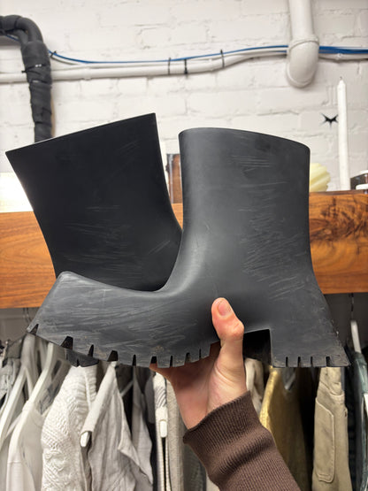 Balenciaga Black ‘Trooper’ Square Toe Combat Boots