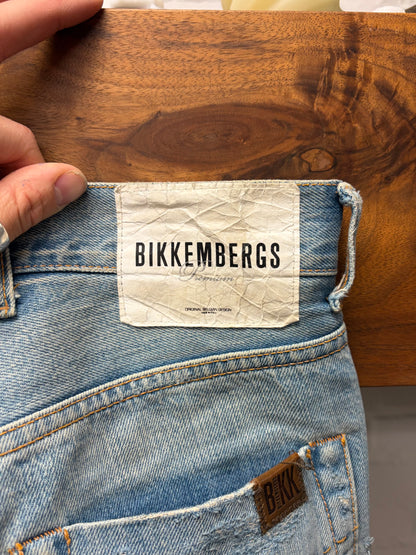 Dirk Bikkembergs Light Washed Blue Distressed Skinny Jeans