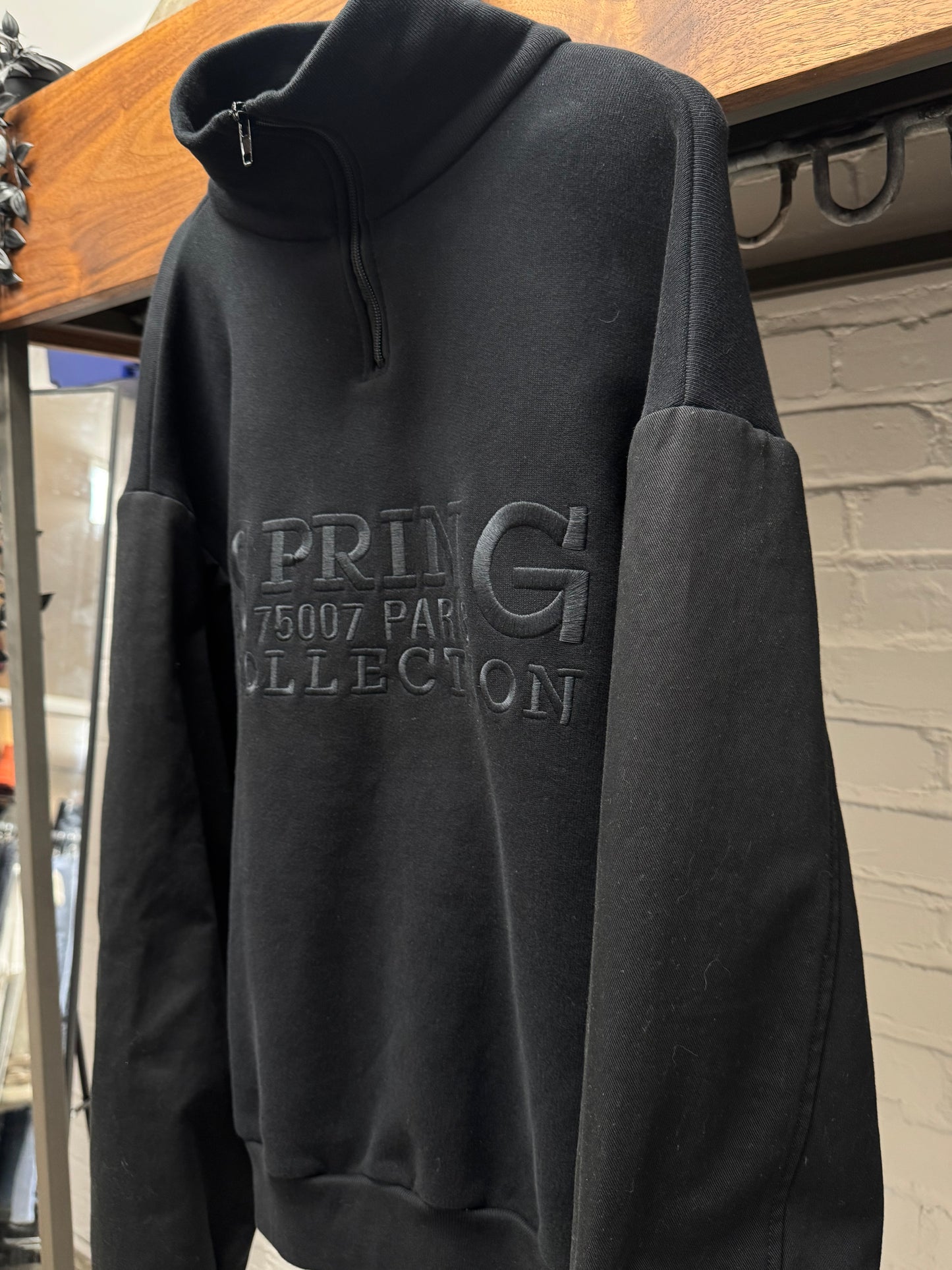 SS2018 Balenciaga ‘Twinset’ Hybrid Sleeve Quarter Zip Polo