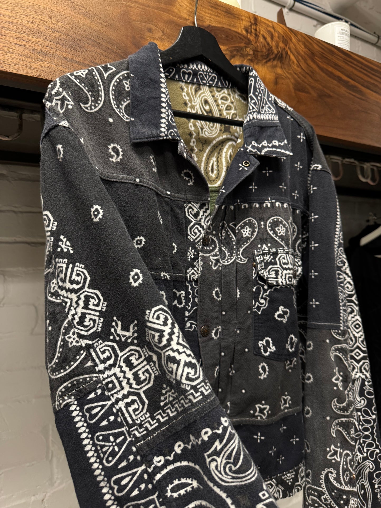 Kapital Two Way Reversible Blue/Green ‘Paisley’ Trucker Jacket