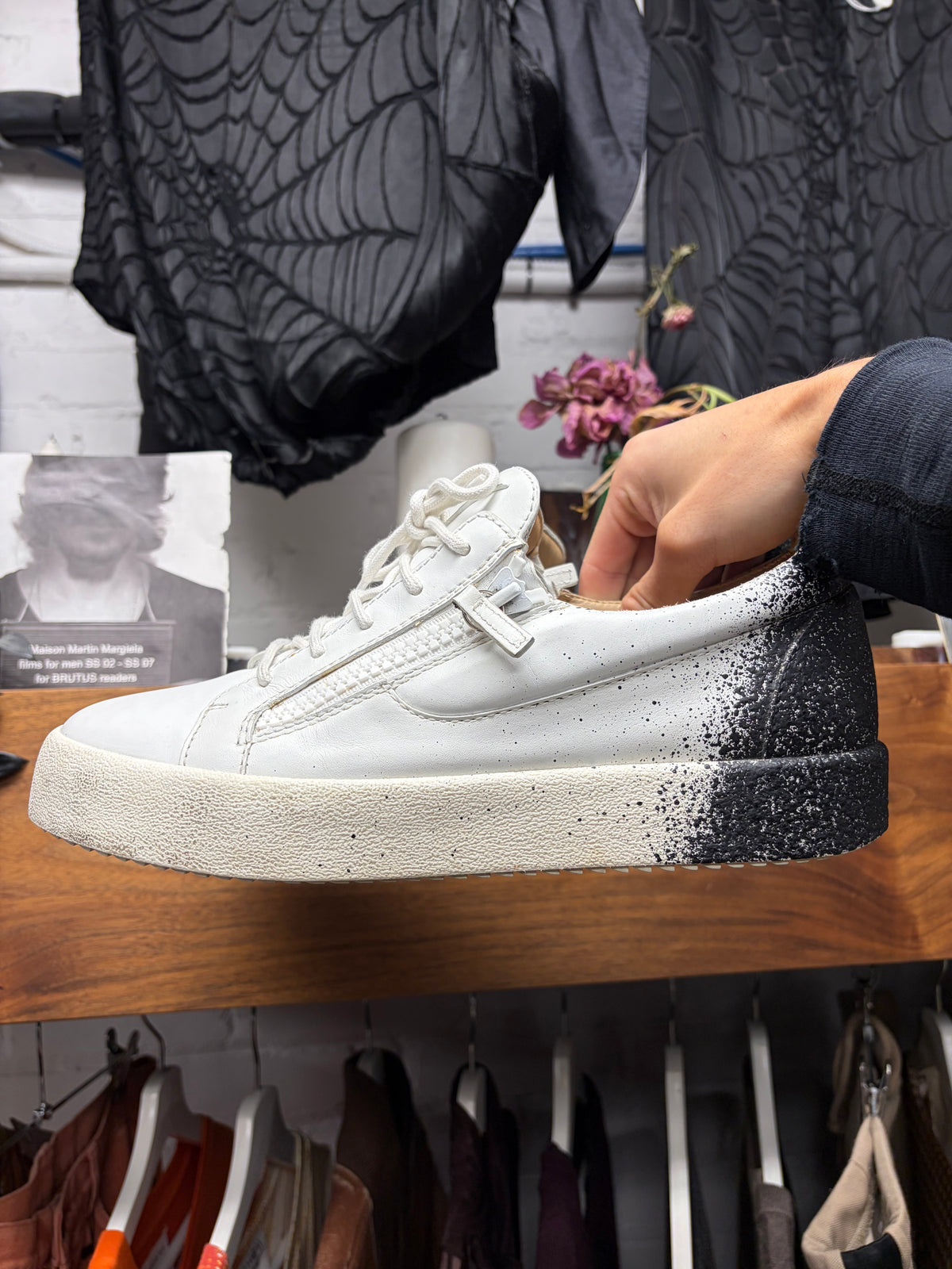 Giuseppe Zanotti ‘Frankie’ Black/White Leather Low Top Sneakers