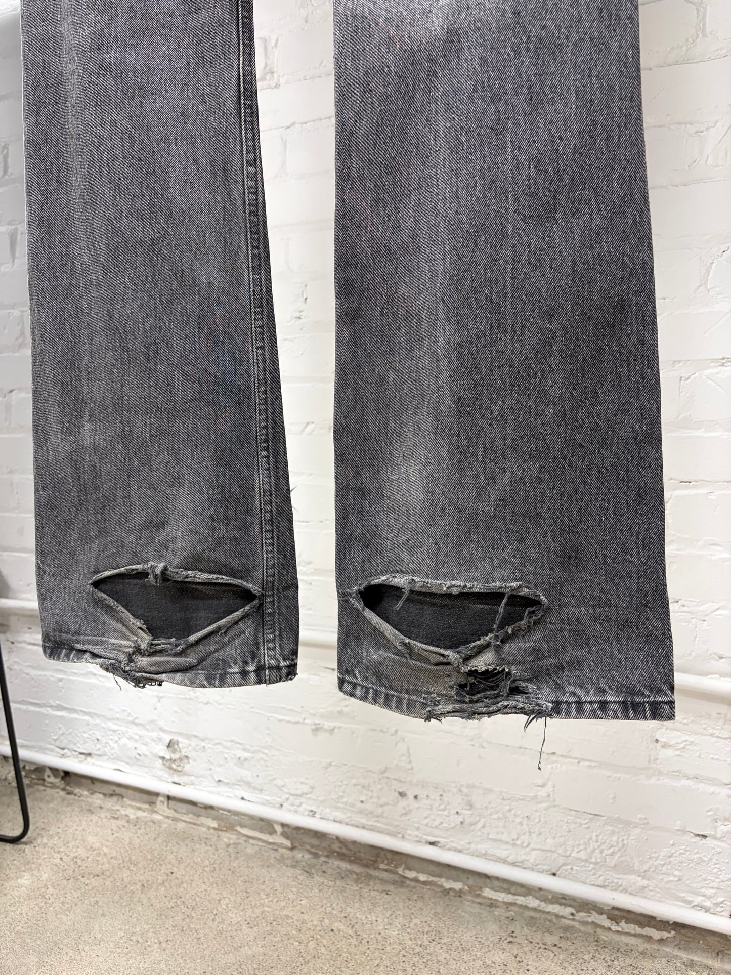2018 Balenciaga Flared Cut Washed Grey Denim