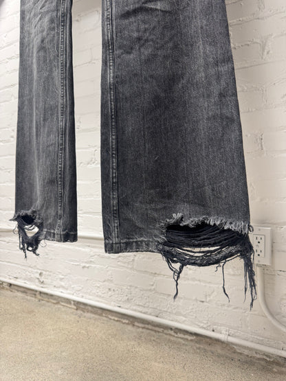 AW2022 Balenciaga ‘Lost Tapes’ Washed Grey Flared Leg Denim