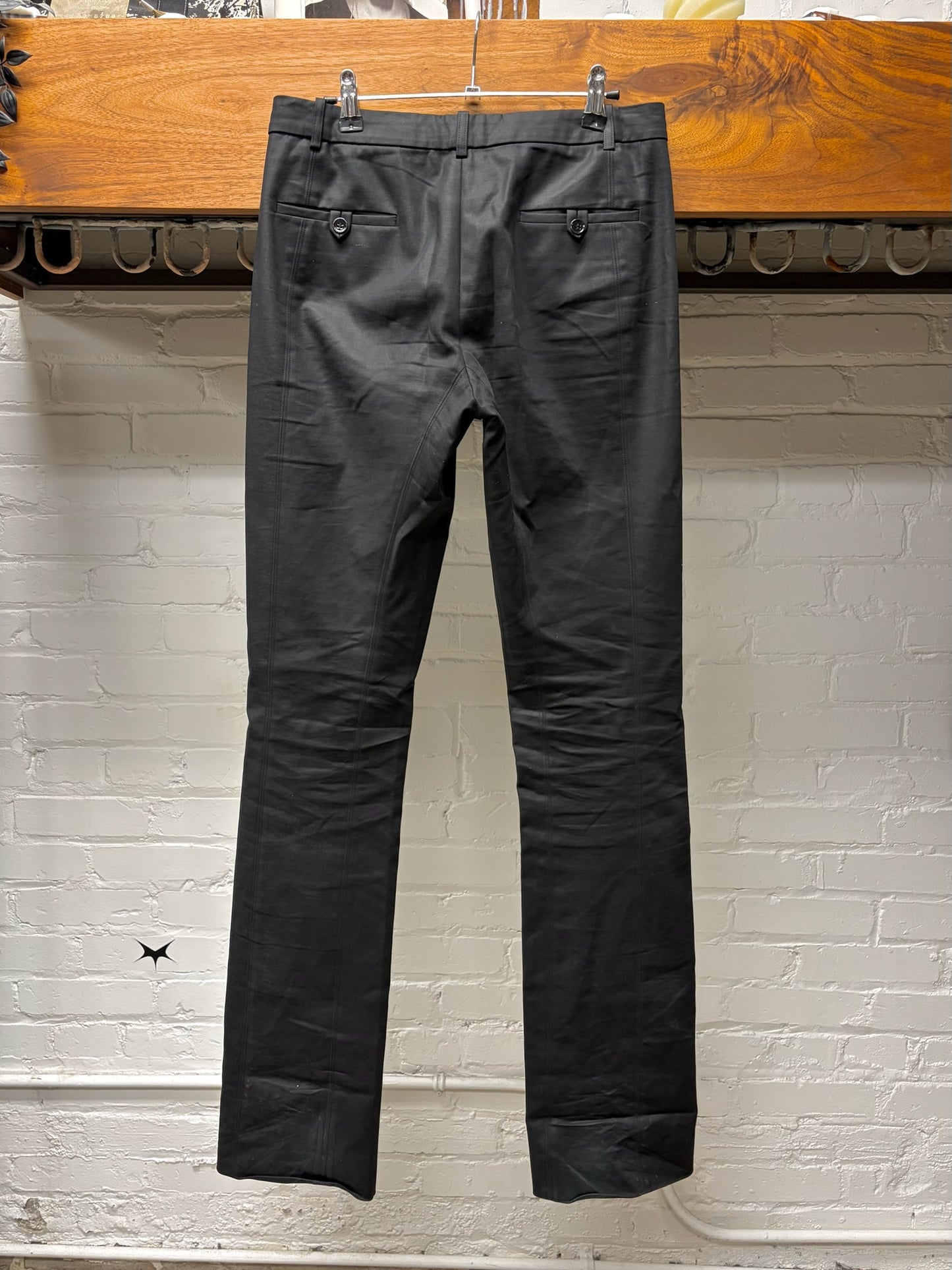2000s Balenciaga Darted Black Slim Cut Trousers