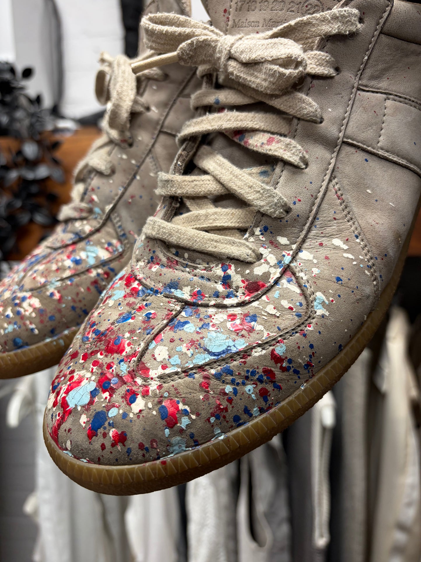 Maison Margiela G.A.T. Paint Splatter Low Top Sneakers