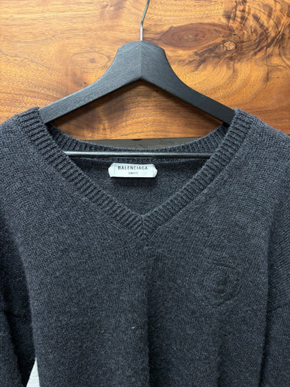 AW2021 Balenciaga ‘Destroyed’ Thrash Distressed Grey Knit Sweater