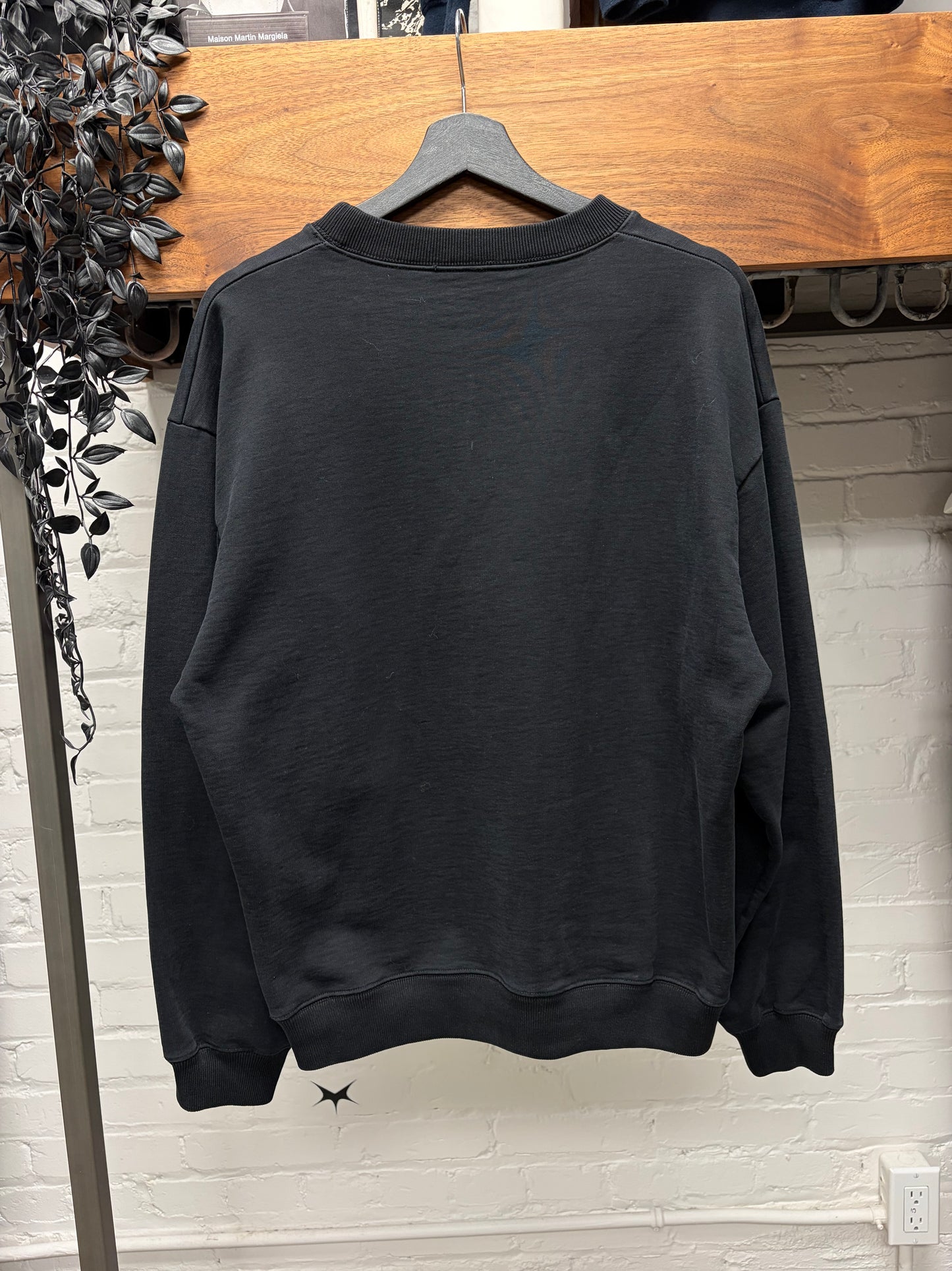 2018 Balenciaga ‘Minimal Logo’ Black Crewneck Sweatshirt