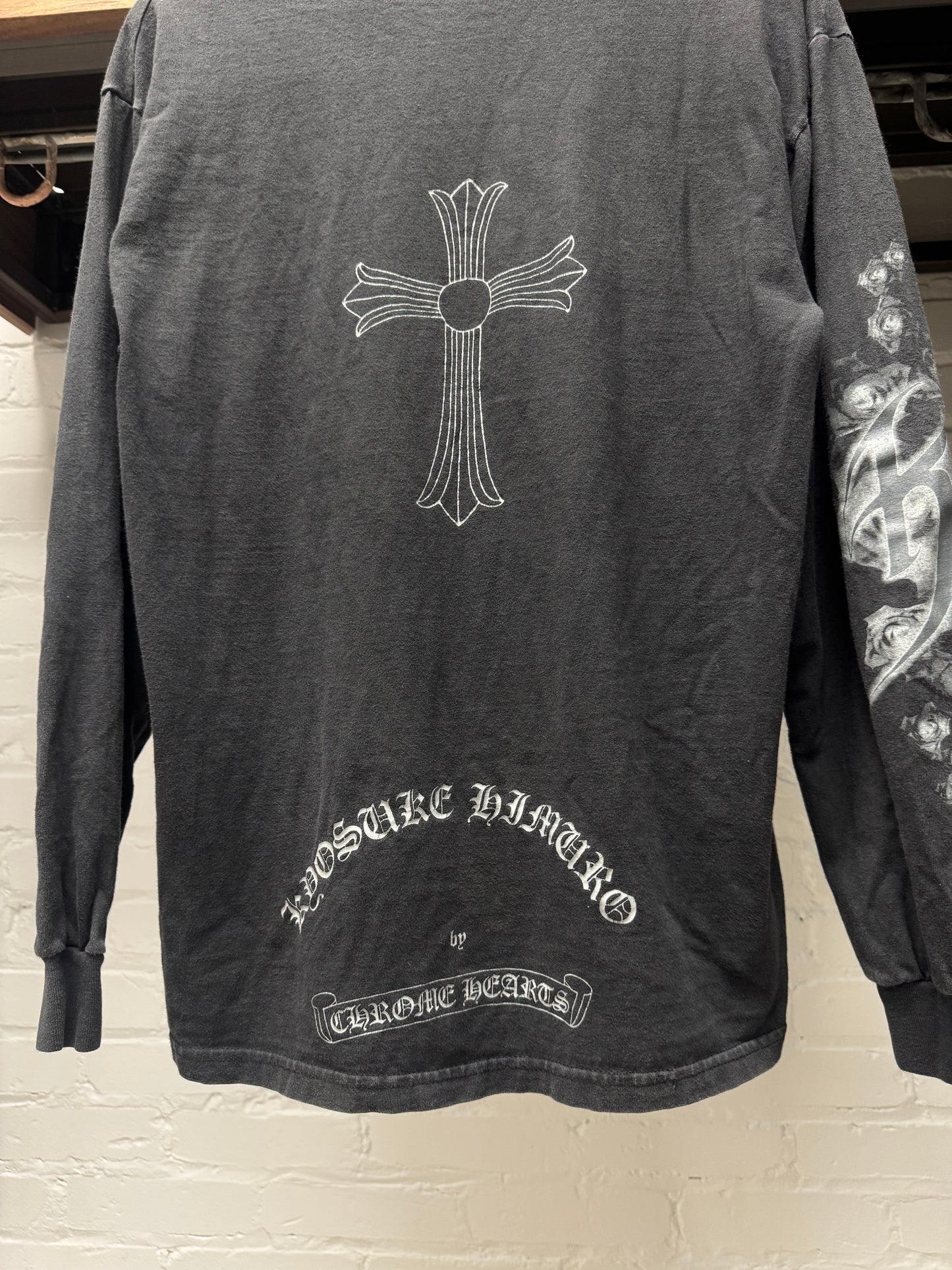 Vintage Chrome Hearts x Kyosuke Himuro Faded Black Long Sleeve Shirt