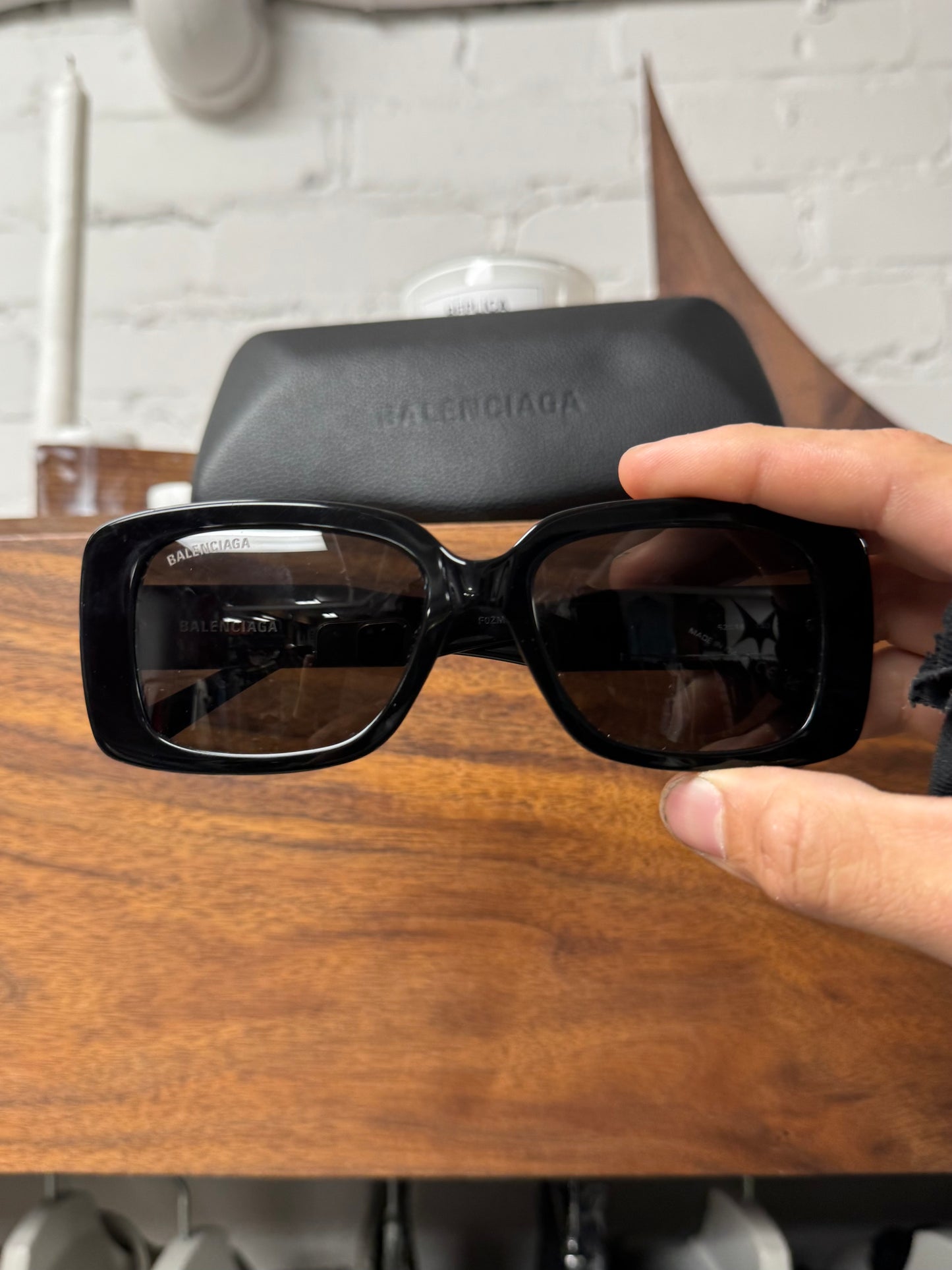 Balenciaga ‘BB Interlock Logo’ Matte Black Sunglasses