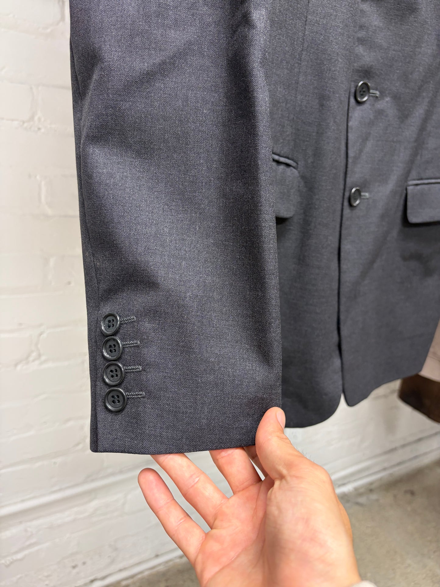 Vintage Helmut Lang Charcoal Grey Cotton Blazer