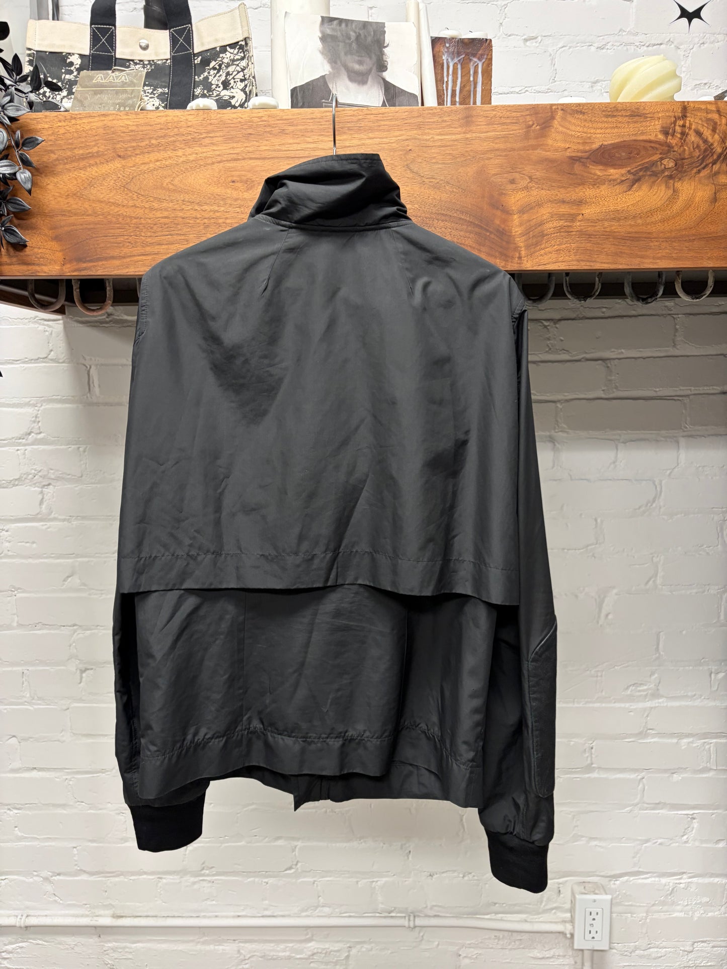2000s Rick Owens ‘Mollino’ Jacket with Blistered Lambskin Sleeve Covers