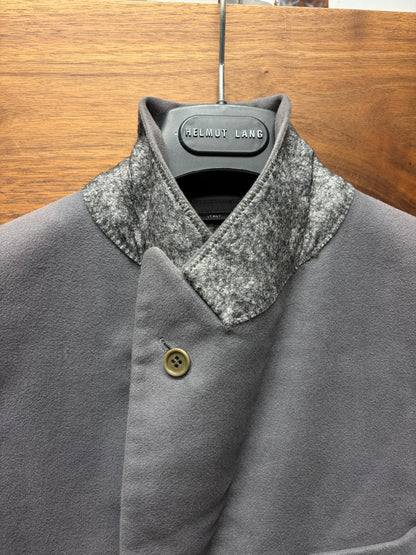Helmut Lang ‘Plum Purple’ Moleskin  Single Breasted Coat