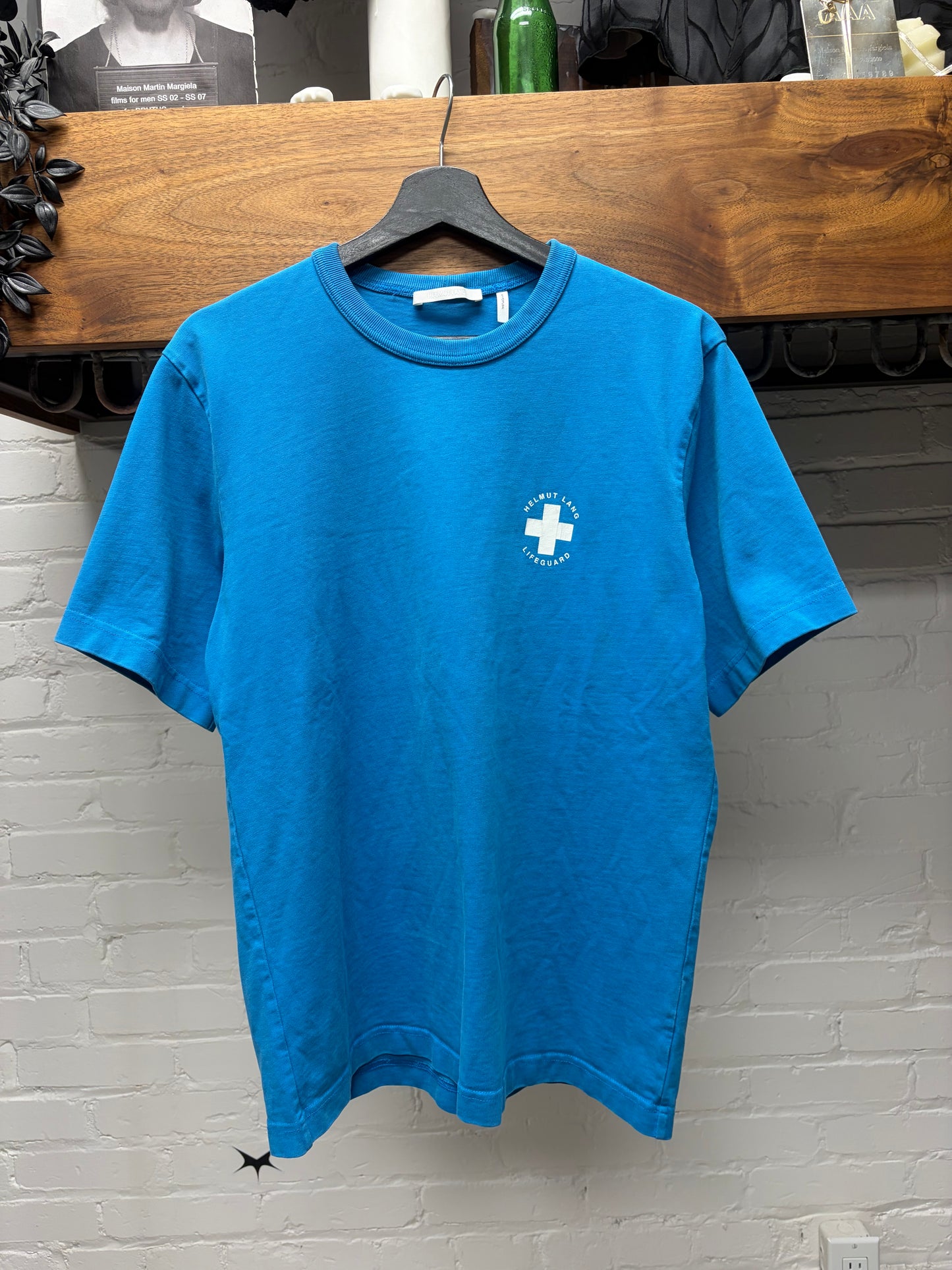 SS2022 Helmut Lang ‘Lifeguard’ Blue/White Graphic T-Shirt
