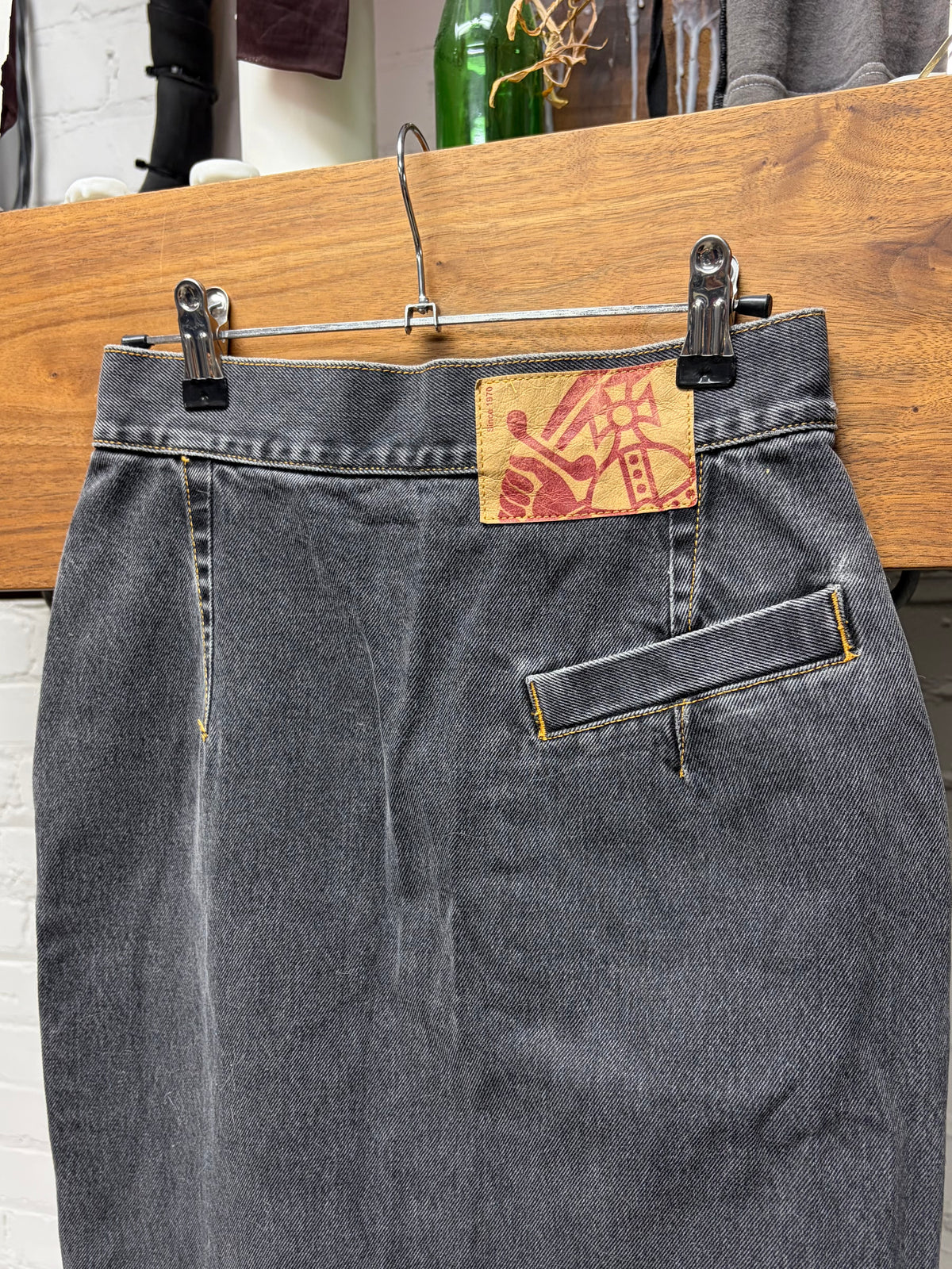 Vivienne Westwood ‘Orb Logo’ Dark Grey Denim Maxi Skirt
