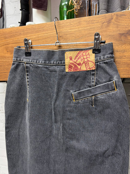 Vivienne Westwood ‘Orb Logo’ Dark Grey Denim Maxi Skirt