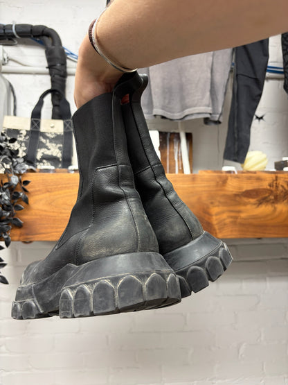 Rick Owens ‘Beetle Bozo’ Black Leather Tractor Sole Boots