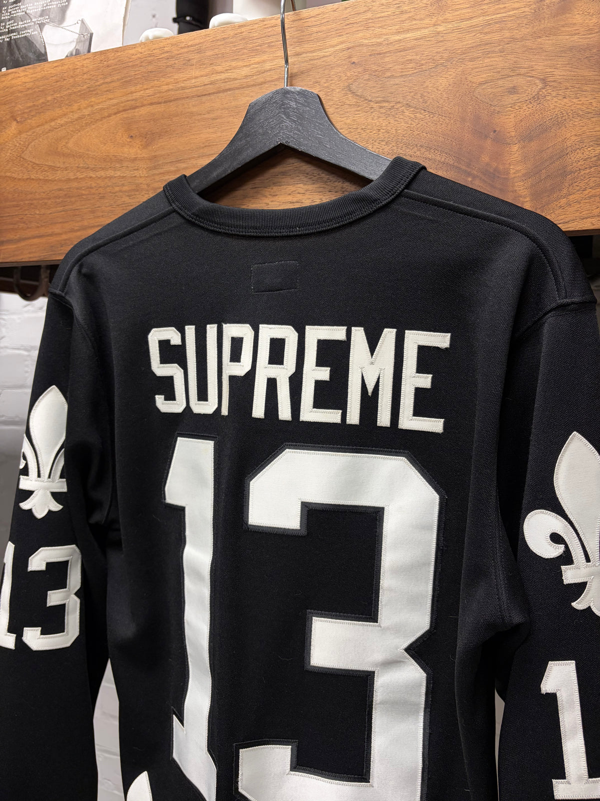 AW2013 Supreme ‘Fleur de Lis’ Black/White Hockey Jersey