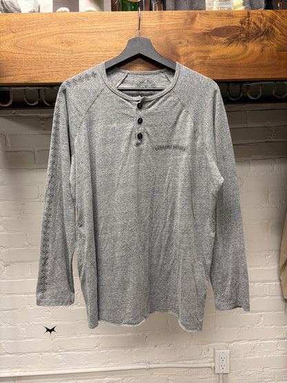 Chrome Hearts Plus Cross ‘Flooded Sleeve’ Grey Henley Cotton Shirt