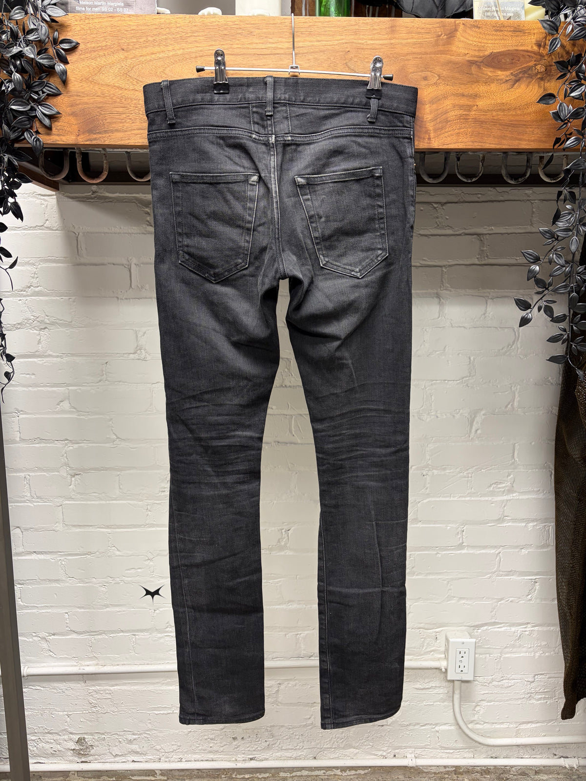 2014 Saint Laurent by Hedi Slimane ‘D01’ Faded Black Skinny Jeans