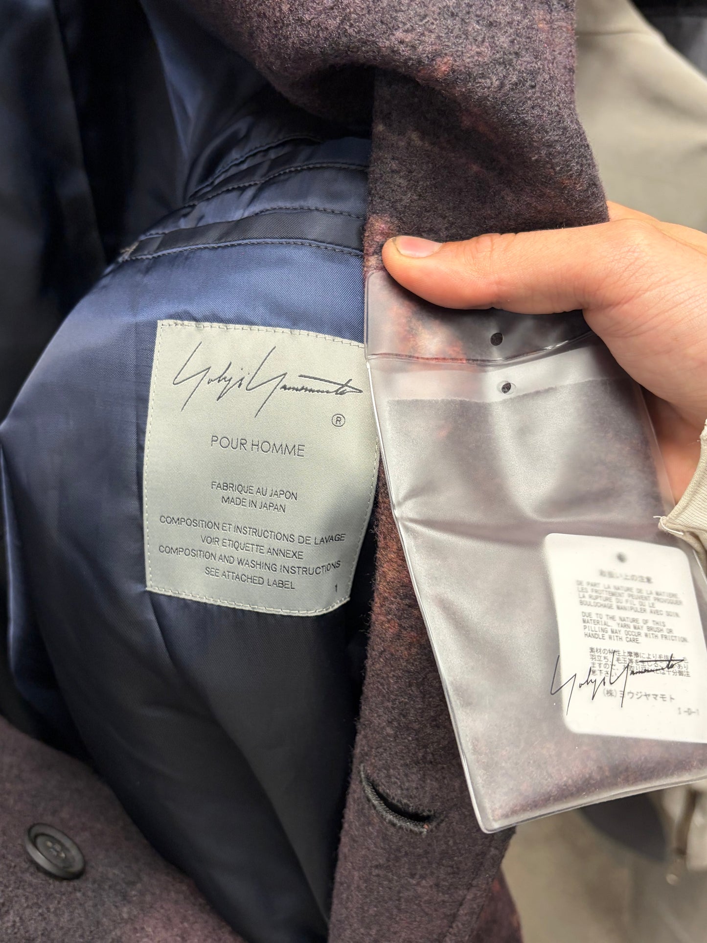 AW2022 Yohji Yamamoto x Bekinski Double Breasted Wool Full Length Coat