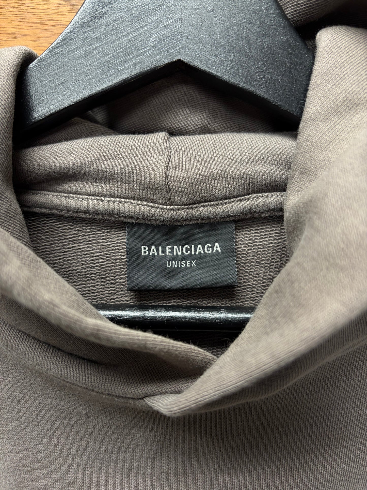 2022 Balenciaga ‘BB’ Embroidered Logo Brown Pullover Hoodie