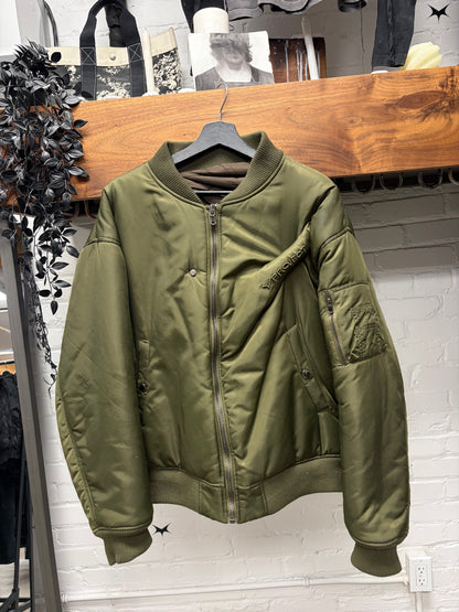 Y-Project Military Green ‘Pinched Logo’ Bomber Jacket