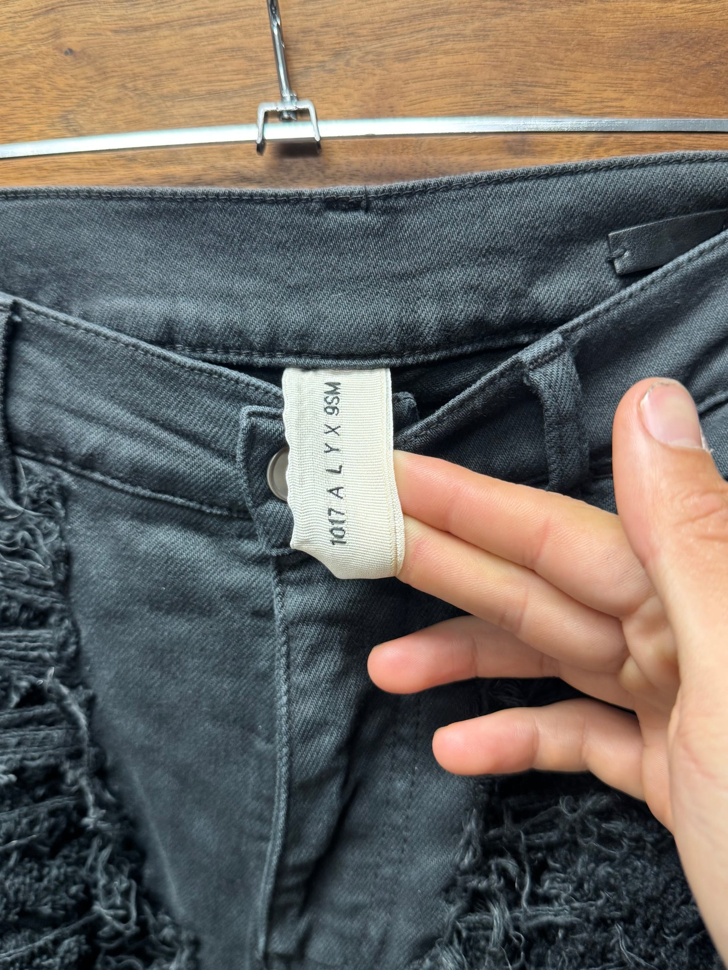 Alyx Studios x Blackmeans ‘Shredded’ Black Distressed Denim