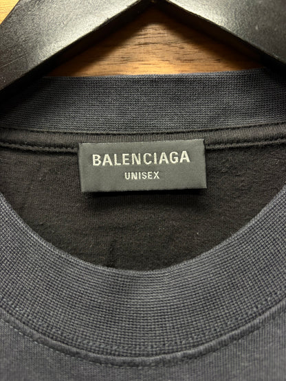 2022 Balenciaga Reconstructed ‘Speedhunters’ Black Upside Down Graphic T-Shirt
