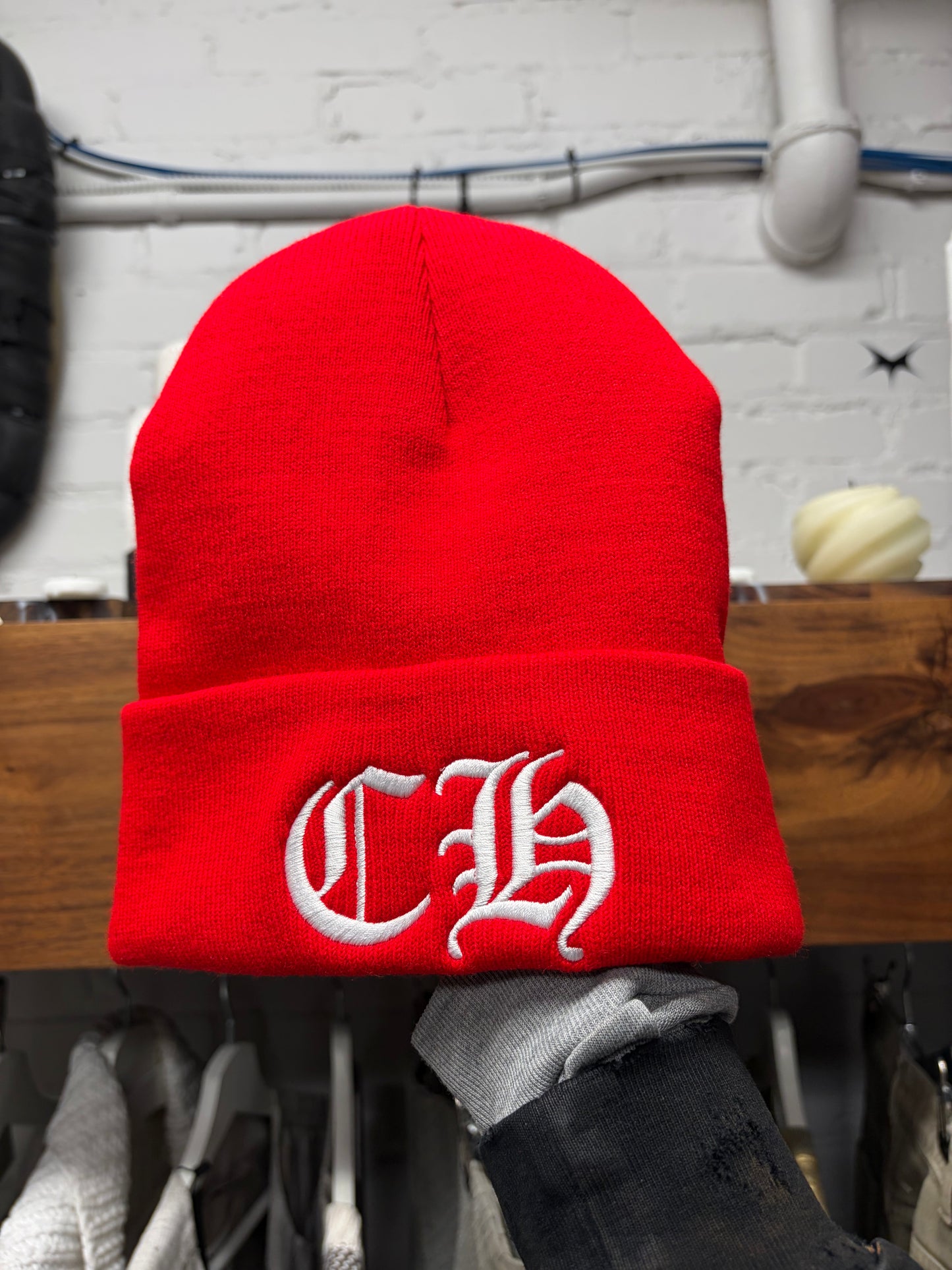 Chrome Hearts ‘CH Logo’ Embroidered Red/White Beanie
