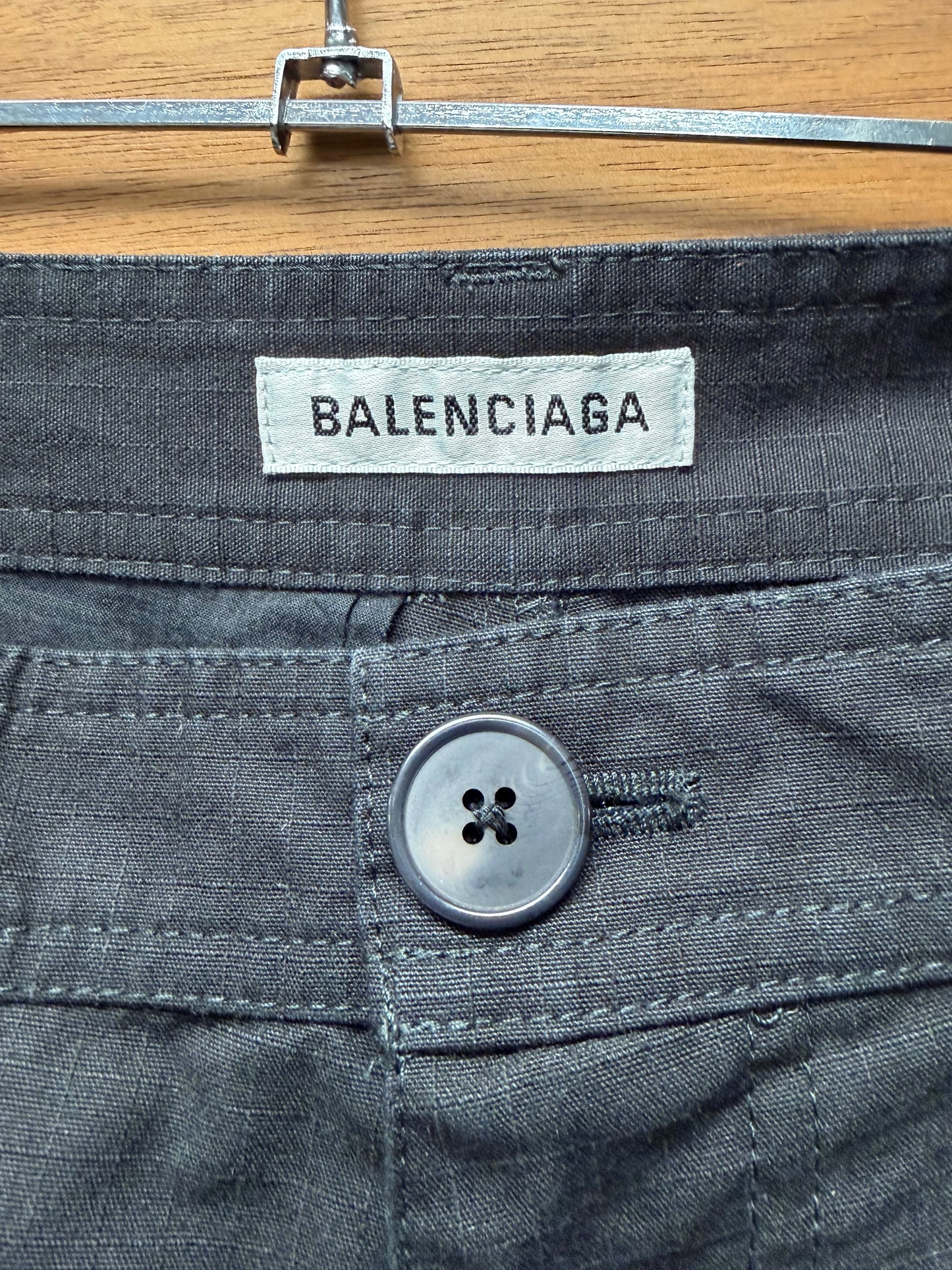 2021 Balenciaga Convertible Ripstop Black Cargo Skirt