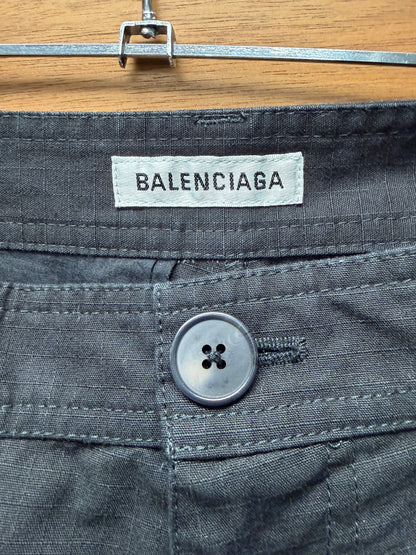 2021 Balenciaga Convertible Ripstop Black Cargo Skirt