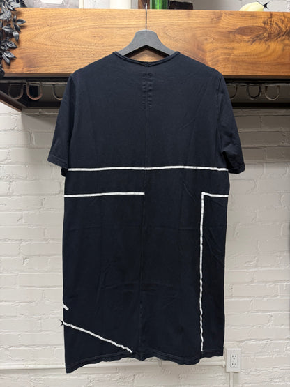 SS2012 Rick Owens ‘Naska’ Slope Stitched Black/Milk ‘Level’ T-Shirt
