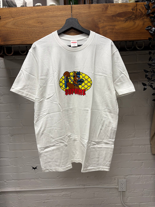 SS2026 Supreme ‘Leash’ White Graphic T-Shirt