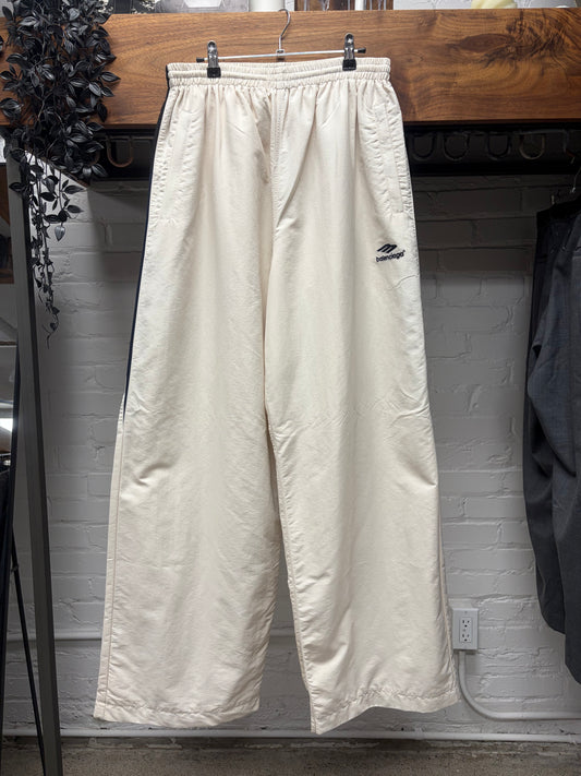 2023 Balenciaga ‘3B Sports Logo’ White/Blue Wide Leg Track Pants