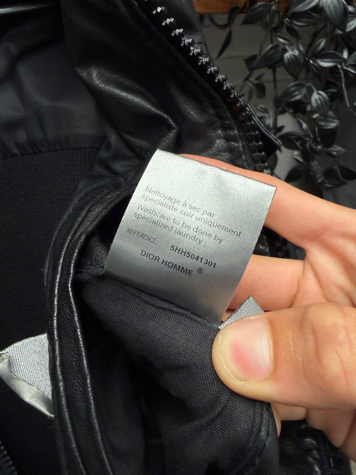 AW2005 Dior Homme by Hedi Slimane ‘In the Morning’ Black Ribbed Sleeve Leather Jacket