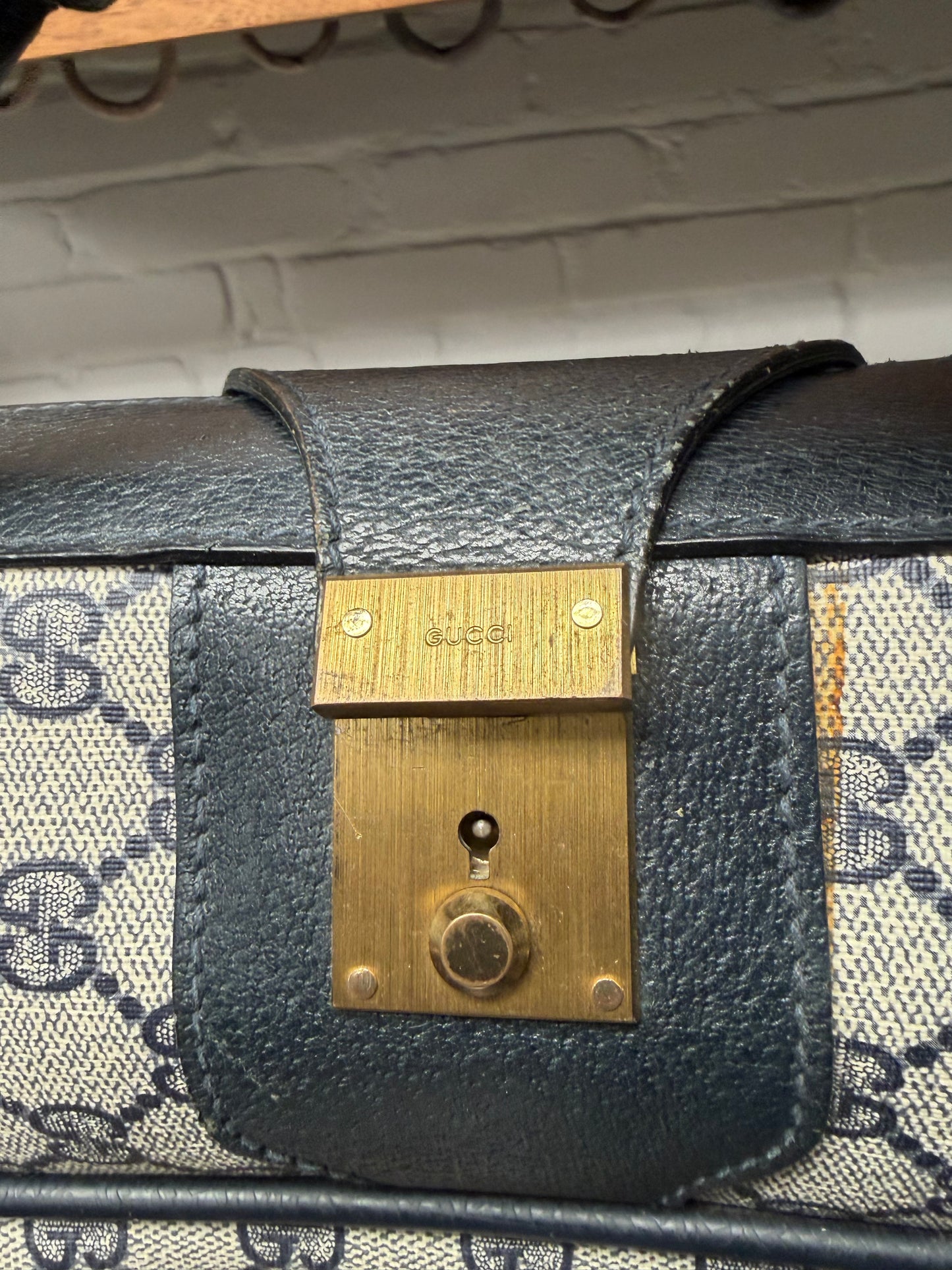 Vintage 1980s Gucci ‘Guccisima’ Monogram Top Handle Canvas Extra Large Luggage Bag