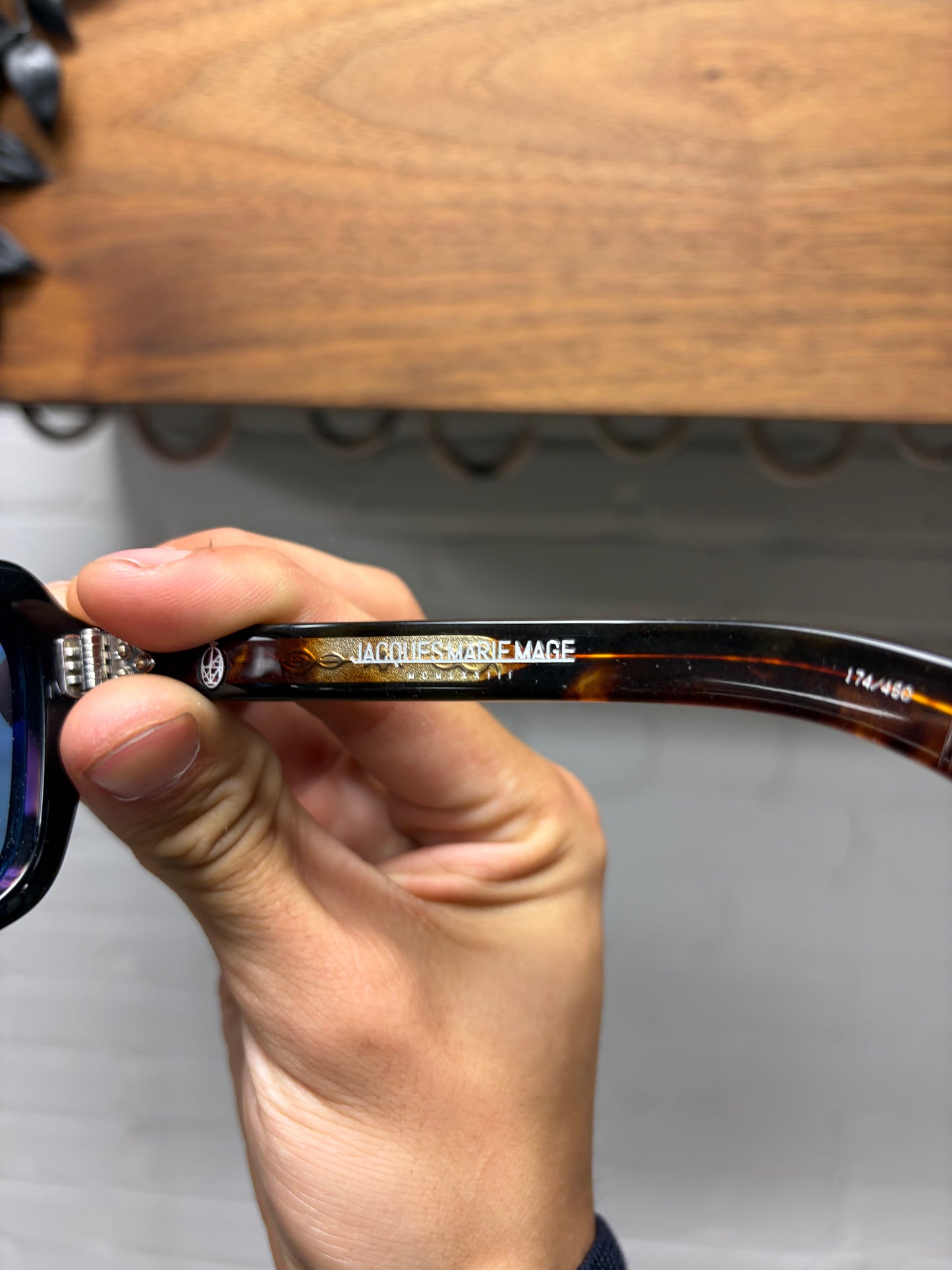 Jacques Marie Mage ‘Hopper’ Brown Tortoiseshell Blue Tinted Sunglasses