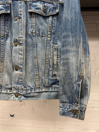2016 Balenciaga Washed Blue Denim Trucker Jacket